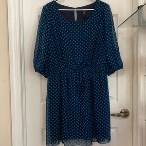 Polka dot cut out sleeve dress